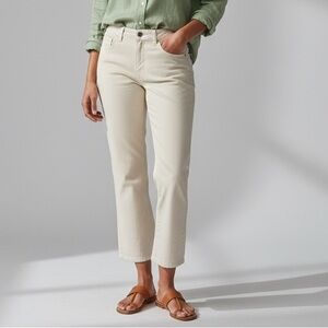 Sigrid Olsen Modernist Cotton‎ Cream Straight Leg Cropped Jeans Women’s size 10